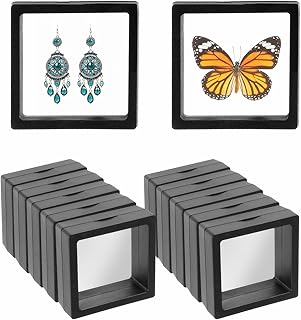 10 PCS 3D Floating Display Case PE Film Jewelry Storage Box Coins Display Frame Holder Stands for Antique Challenge Coins,...