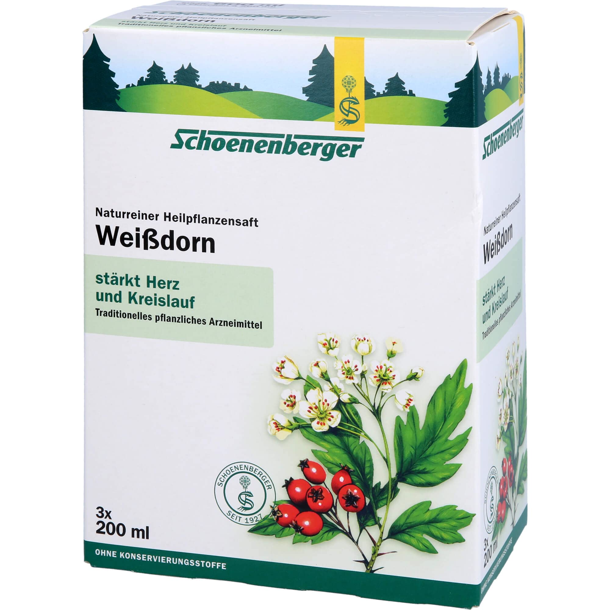 weissdorn jus Schoenenberger, 3 x 200 ml