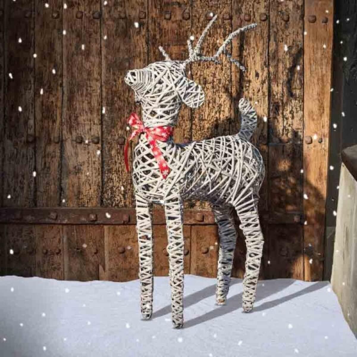 Marco Paul Adornos de Navidad pre-iluminado Frosty the Snowman Decoración de pie 62 cm con 20 luces LED blancas cálidas festivas, iluminación LED para uso en interiores