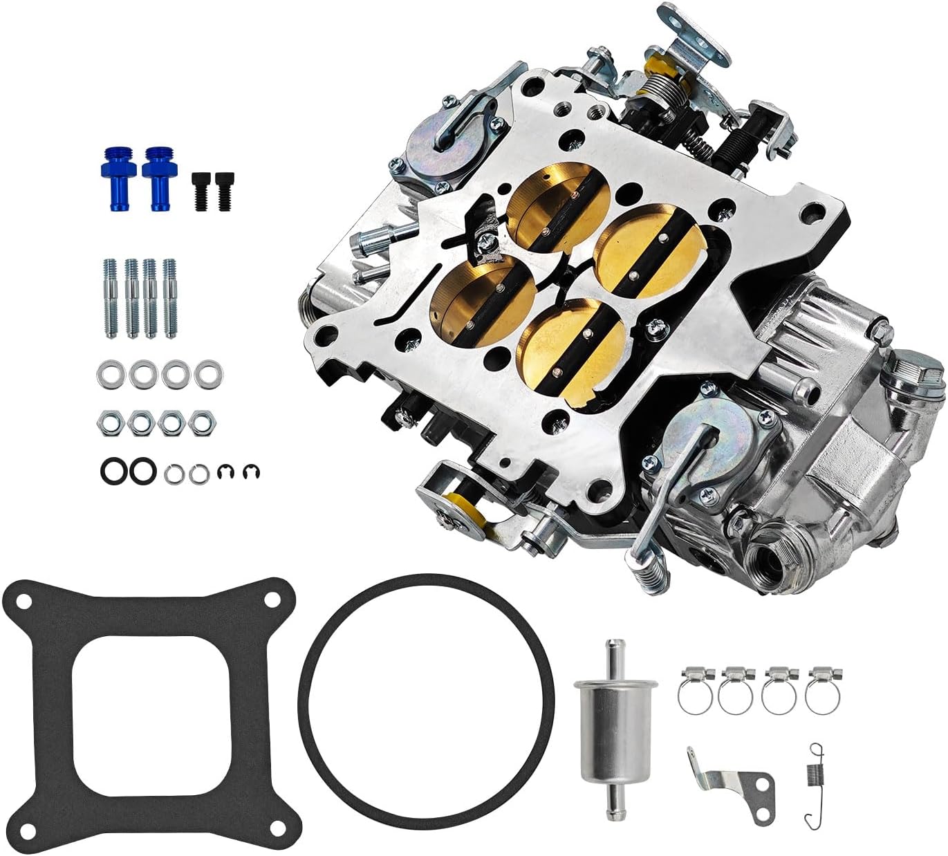 BR-67200 Carburetor 67200 Brawler 750 CFM 4150 Model 4 Barrel Compatible with Holley Quick Fuel Brawler Race Series Carb Mechanical Secondary Square Bore Flange