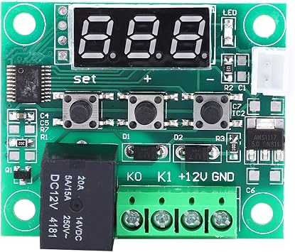 2 Pieces W1209 DC 12V Digital Thermostat Sensor Temperature Control Switch -50~110C Module W1209 Digital Temperature Controller 10 * 9 * 3