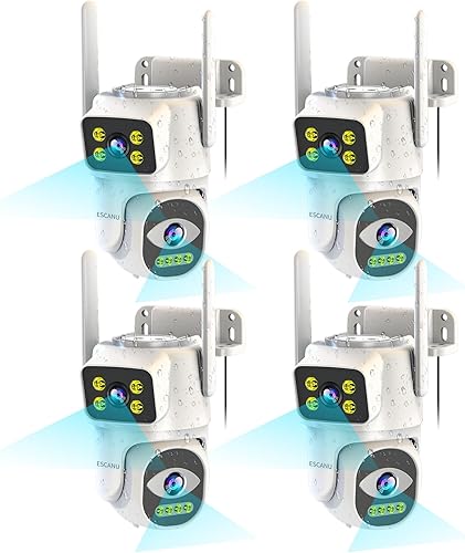 Cámaras para seguridad en el hogar con doble lente, cámara de seguridad exterior 2.4G5G, cámara WiFi para seguridad del hogar, visión nocturna a