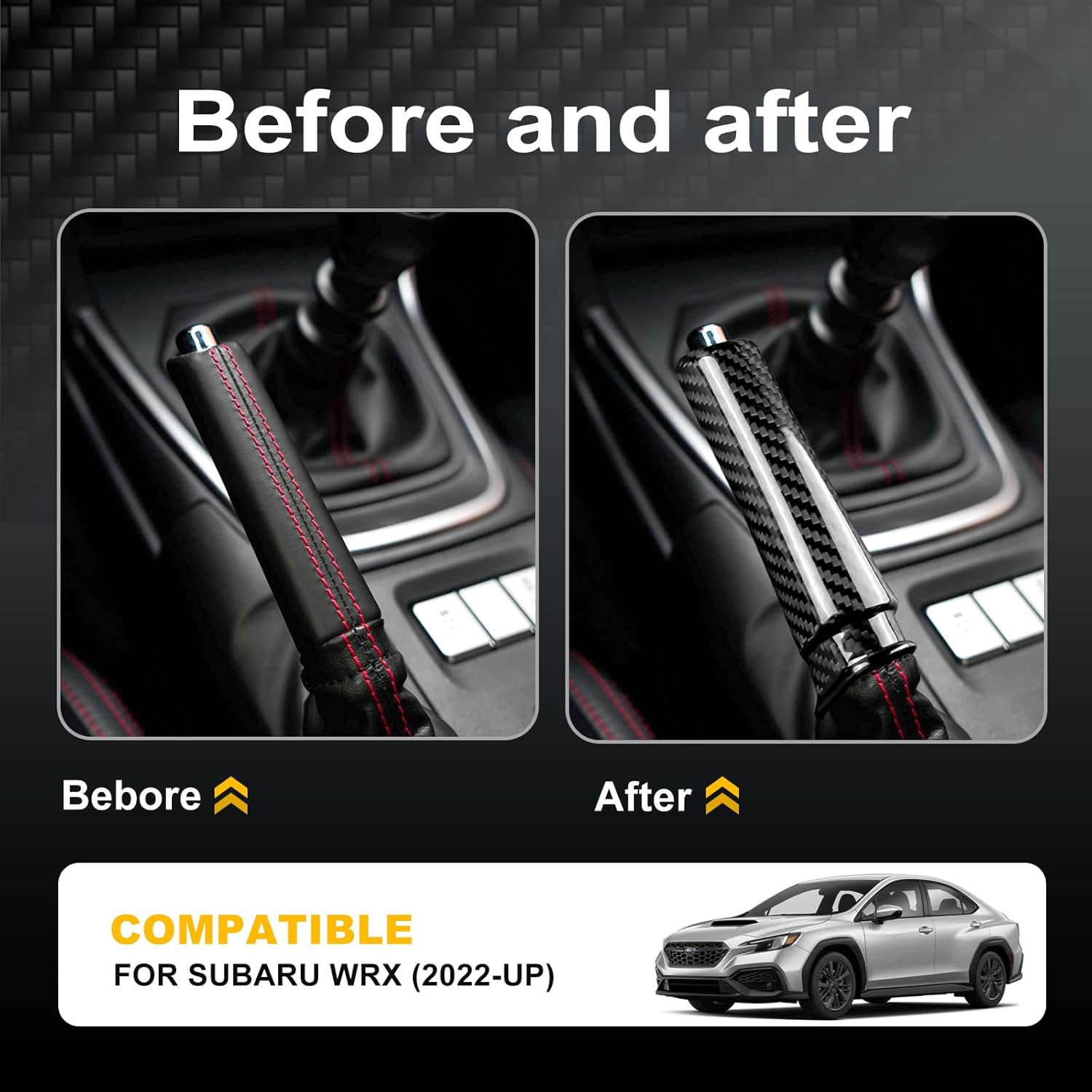 Covers for Subaru BRZ GR86 WRX (2021-2023), Gear Handbrake Trim Center Console Shift, Real Hard Carbon Fiber Transmission Control Decor Protect Interior Car Accessories Panel, Black