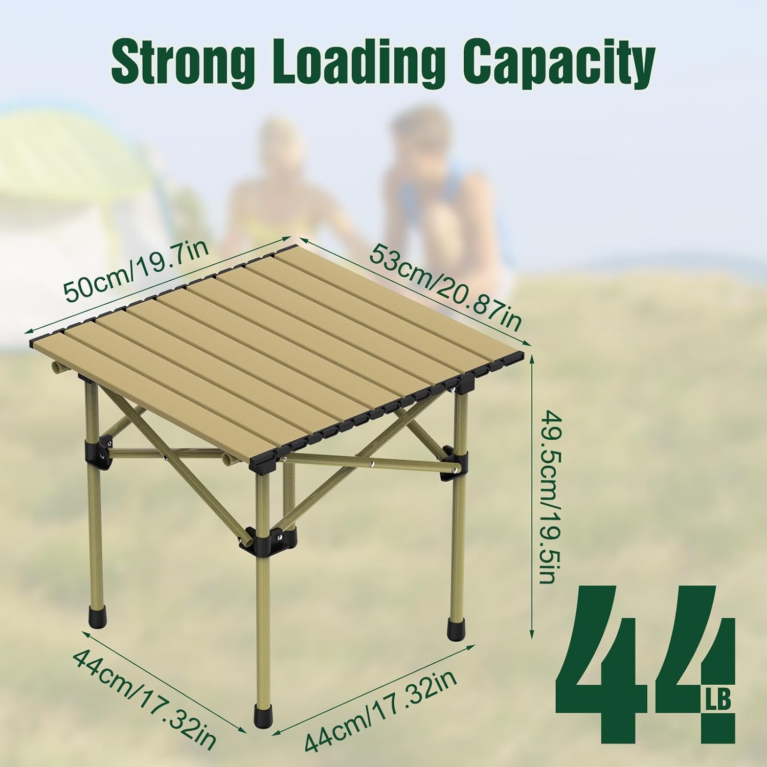 TeqHome Portable Camping Table, Camping Table Foldable with Carrying Bag, Ultralight Carbon Steel Beach Table Indoor Outdoor for Camping Picnic BBQ Beach Party Patio Fishing Carbon Steel