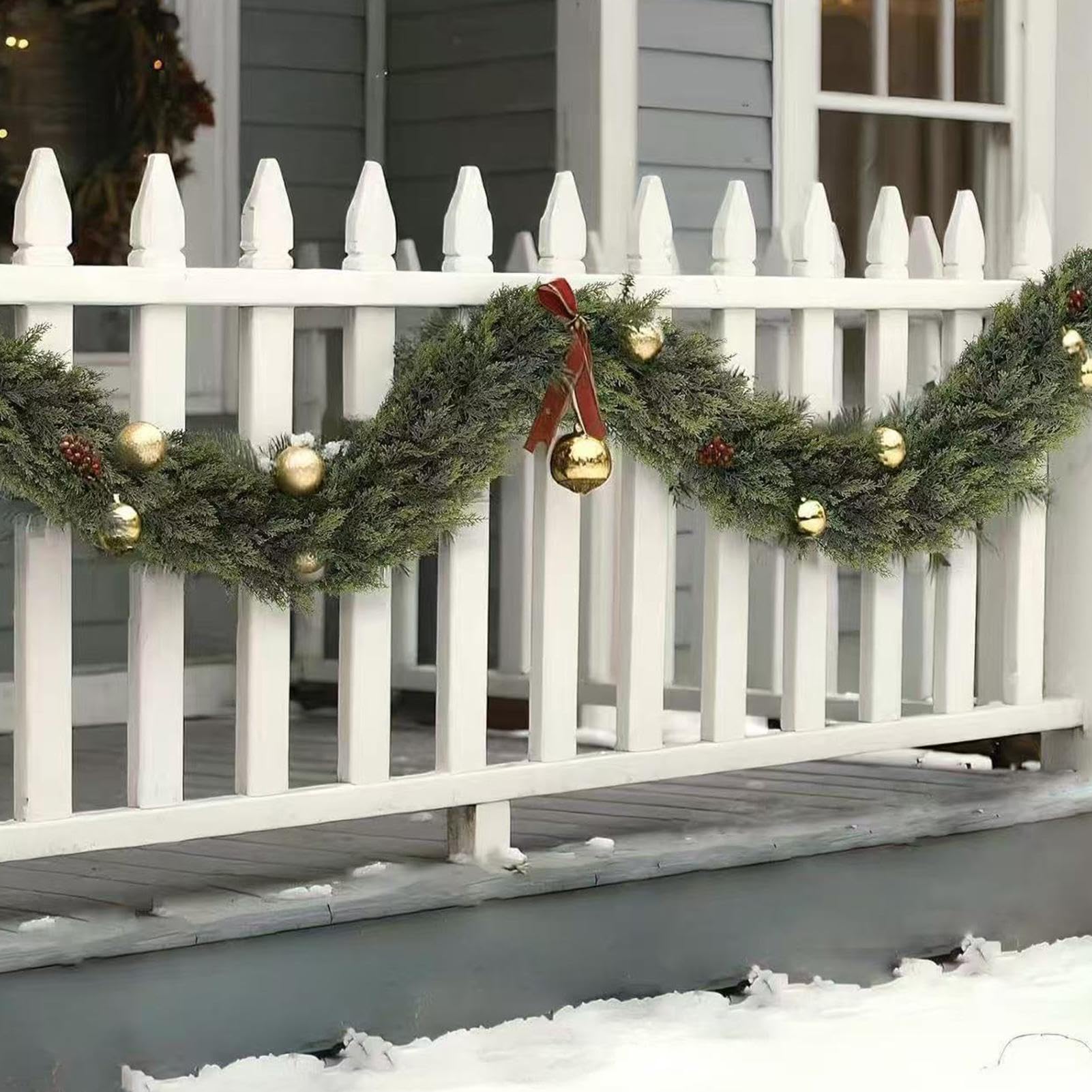 Guirnalda de Follaje para Navidad Decoración De Textura Suave Y Resistente