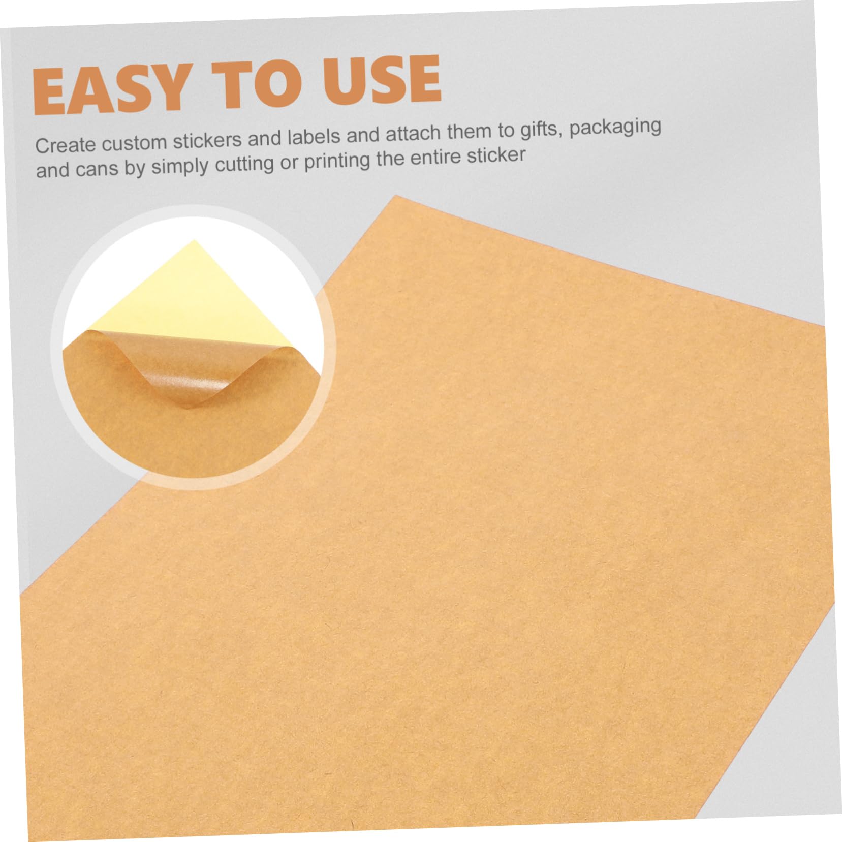 Étiquettes Autocollantes en Papier Kraft Vierge A4, 100 Feuilles