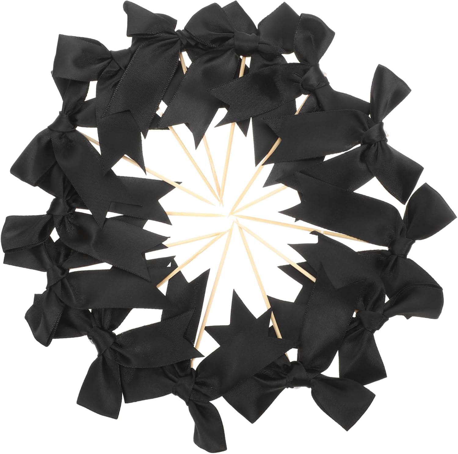 Elegant Cake Picks 20pcs Bowknot Decorations for Cupcake Birthday Wedding Holiday Desserts