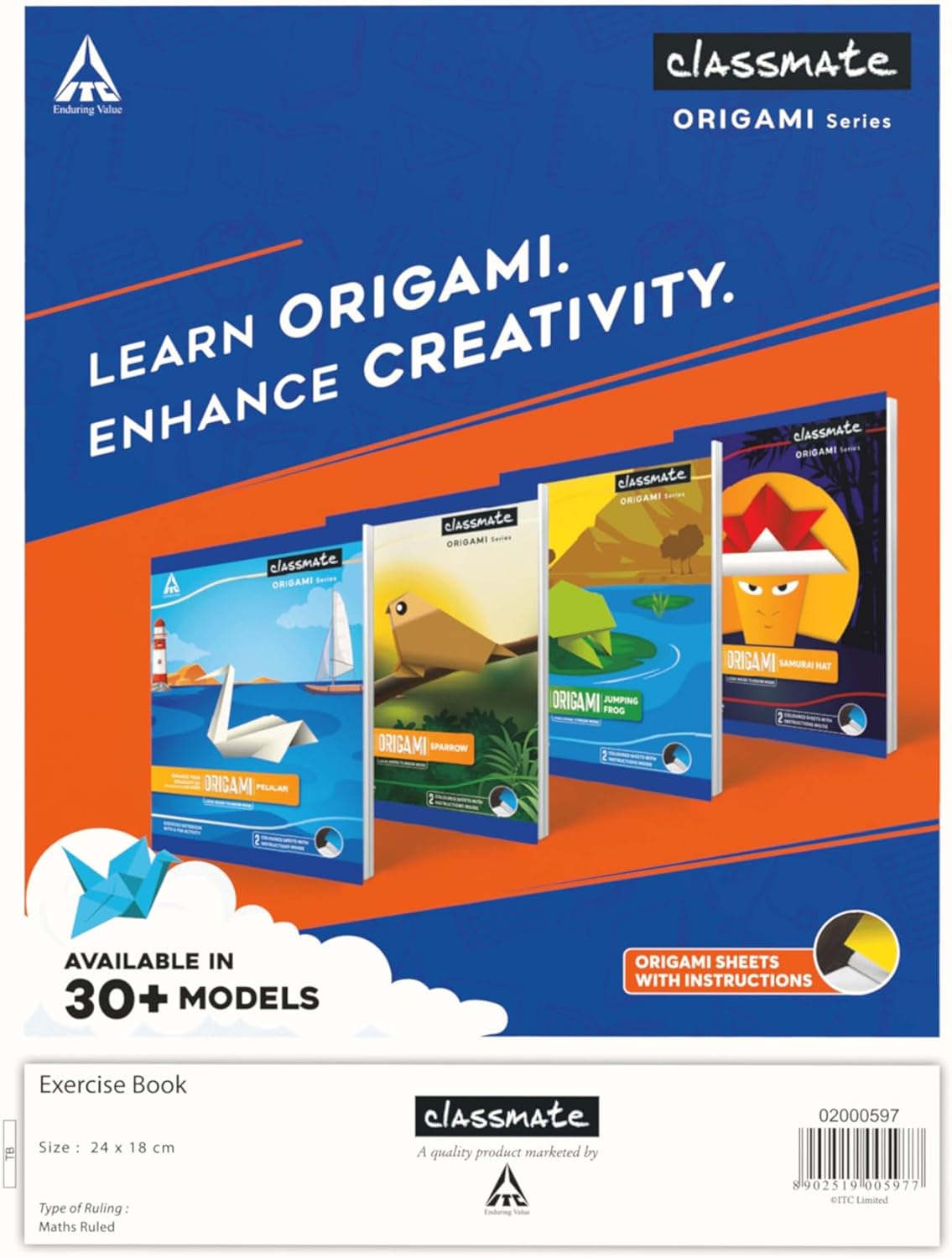 Classmate Notebook - 240mm x 180mm, Soft Cover, Maths Ruled - Pack of 6