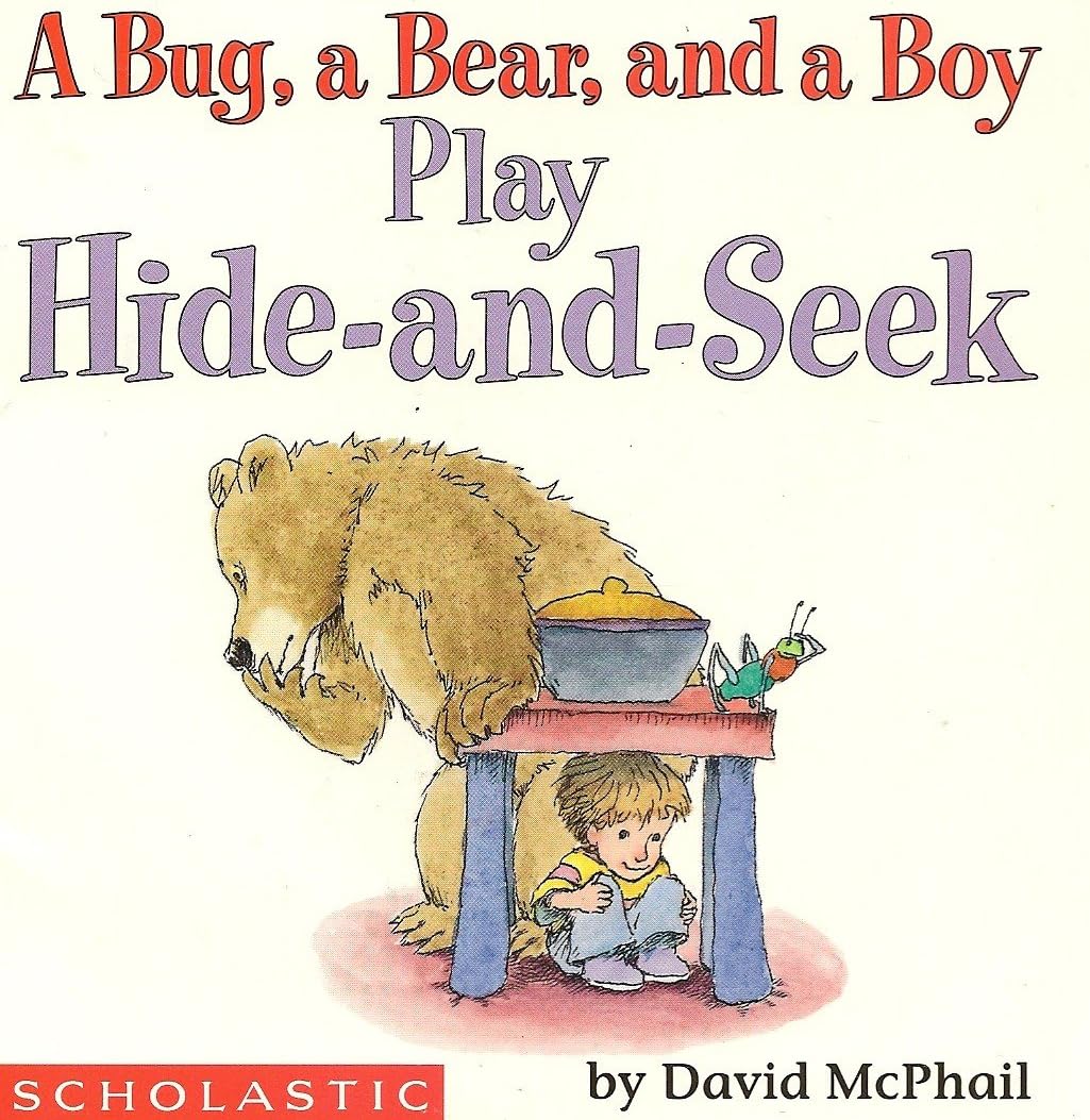a bug, a bear, and a boy play hide-and-seek