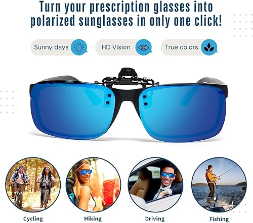 Miniatura 8 de BLUE CUT Lentes de visión nocturna polarizados con clip UV-400 para usar sobre gafas graduadas para conducir por la noche