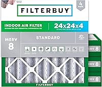 Vista 77 de Filterbuy - Filtros de aire de repuesto MERV 8, protección contra el polvo, plisados, para caldera y sistema HVAC, 16 x 25 x 1 pulgadas, paquete