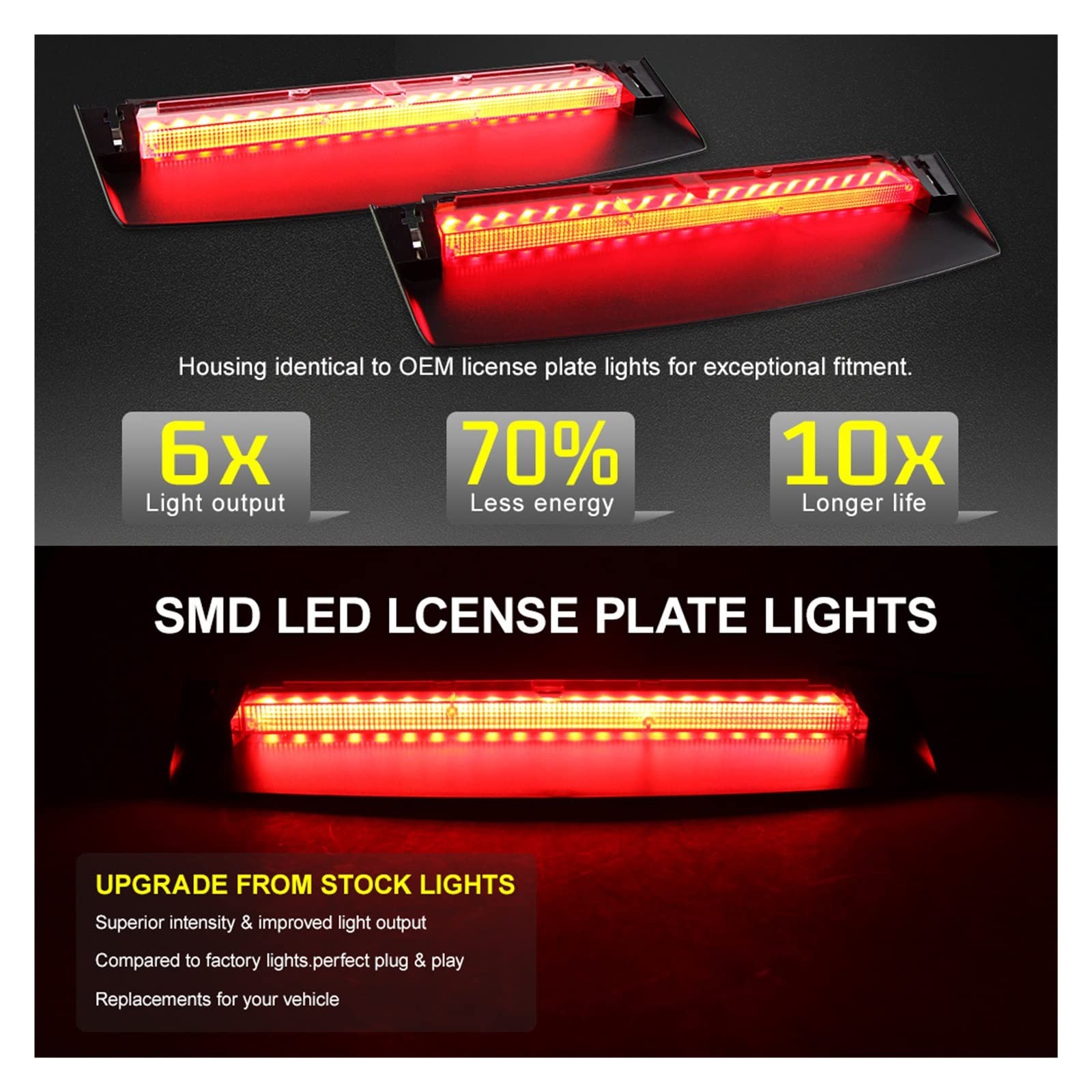 Car LIGHT Third Brake Lights Rear Parking Signal Lamp High Mount Warning Light 3RD Brake Taillight Fit For Audi A4 B8 Saloon 2008-2015 (Color : 1pcs LED RED Lens)
