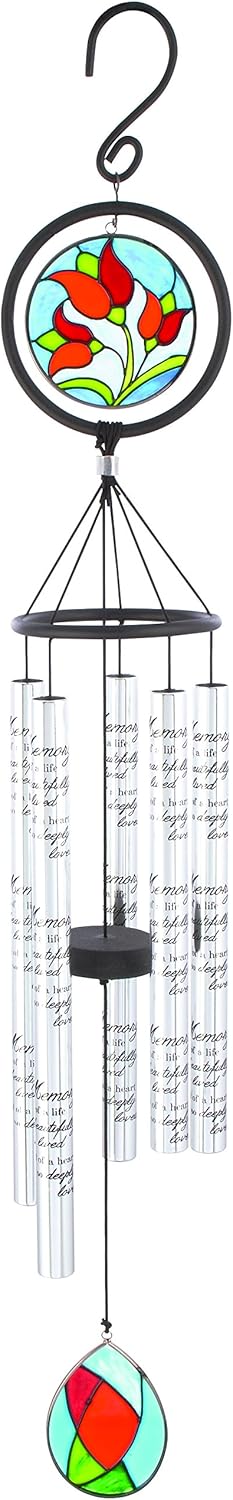 Carson Home Accents in Memory Stained Glass Sonnet Chime, 35"