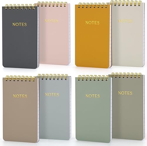 ZICOTO Aesthetic Pocket Notebooks Set Of 8 - Small 3x5 Spiral Notepads With Lined Pages For Women - The Perfect Little Mini Pads to Stay Organized disponible en Yaxa Guatemala