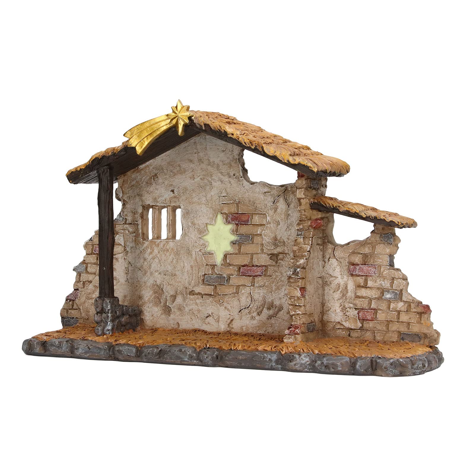 Jenngaoo Crèche de Noël Statue de Hangar de Crèche de Noël | Belle Statue de Hangar de Mangeoire de Noël Aux Détails Vifs, Adaptée à la Décoration de Bureau