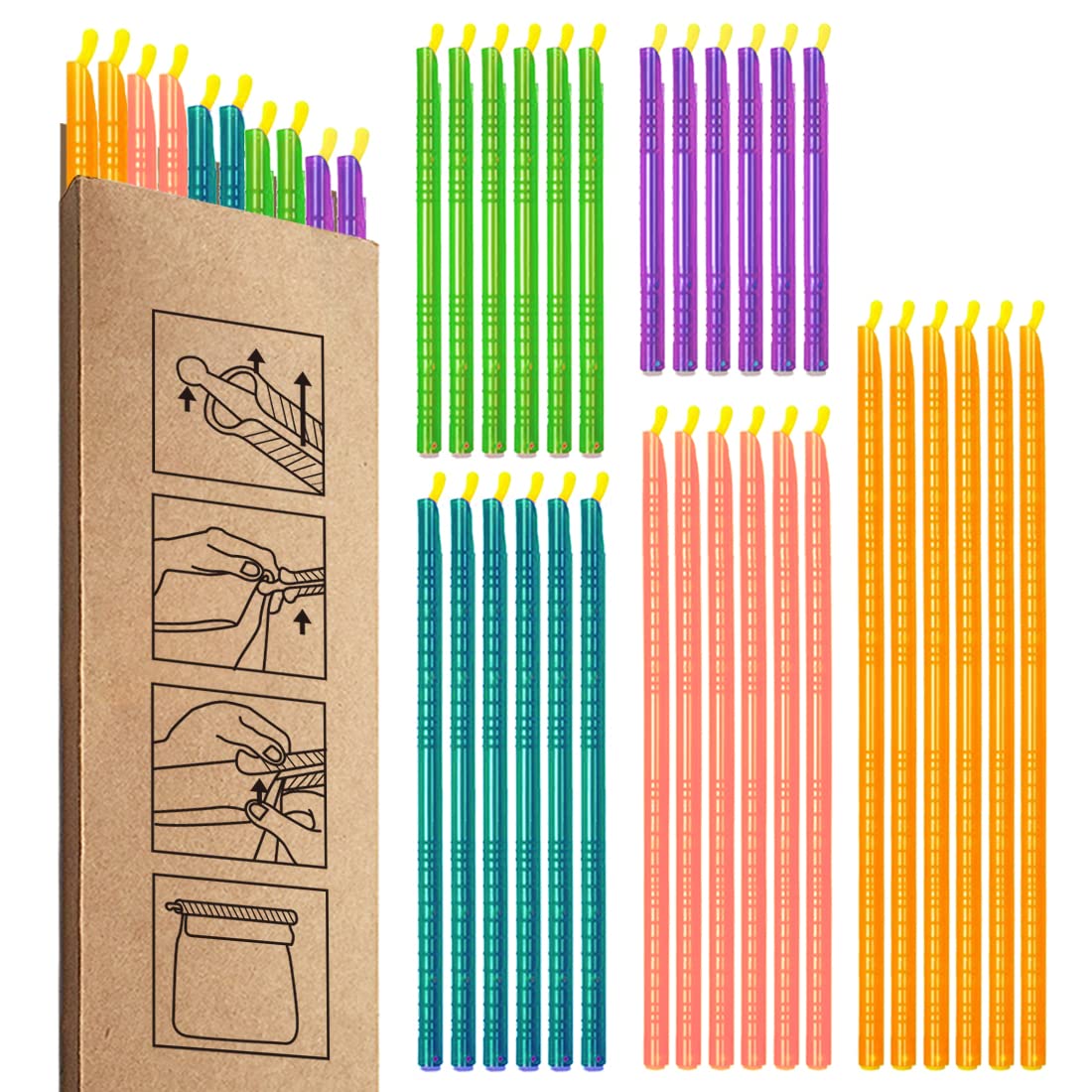 Bag Sealer Clips, FASGOODS [30PCS] Multi Length Eco