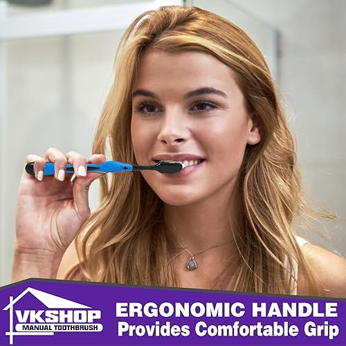 Miniatura 5 de VKshop 144 paquetes de cepillos de dientes de bambú extra suaves, cepillos de dientes naturales, ecológicos y biodegradables, embalados