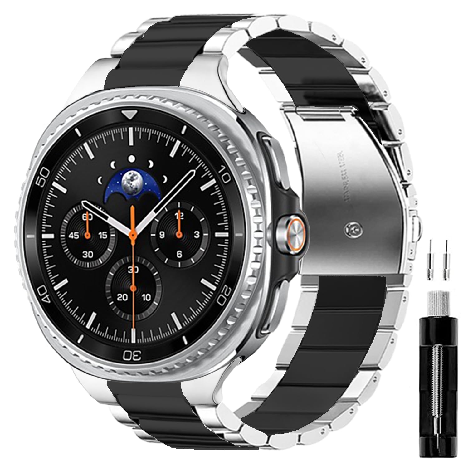 Metal Band for Samsung Galaxy Watch 9 8 7 6 5 4 Ultra Classic FE Pro | Extra Link,Fit 5.5-9.5"Width 20-22mm,StainlessSteel Metal Replacement Classic Casual 40mm 44mm 42mm 46mm 43mm 45mm
