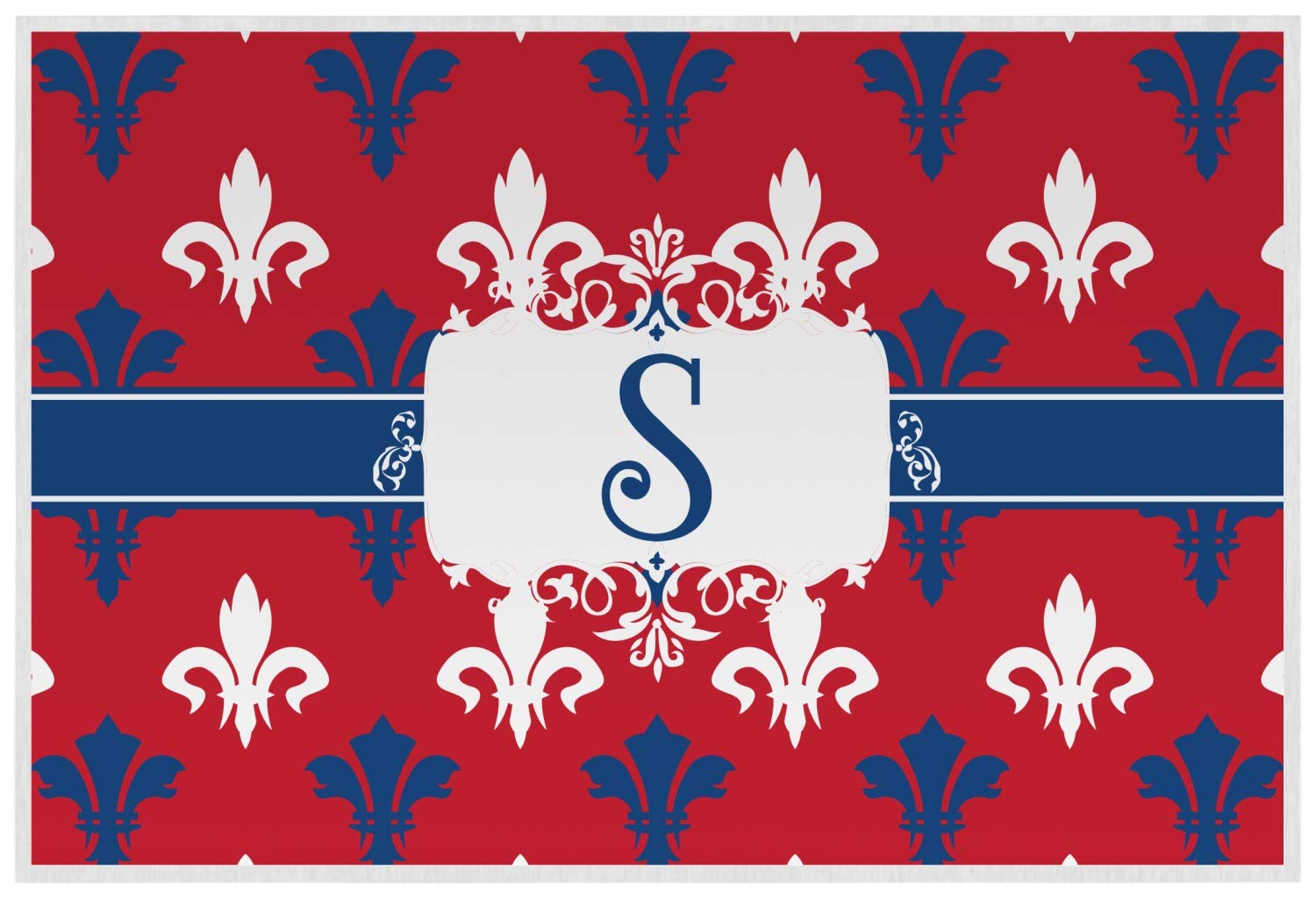 Personalized Patriotic Fleur de Lis Laminated Placemat w/Name or Text
