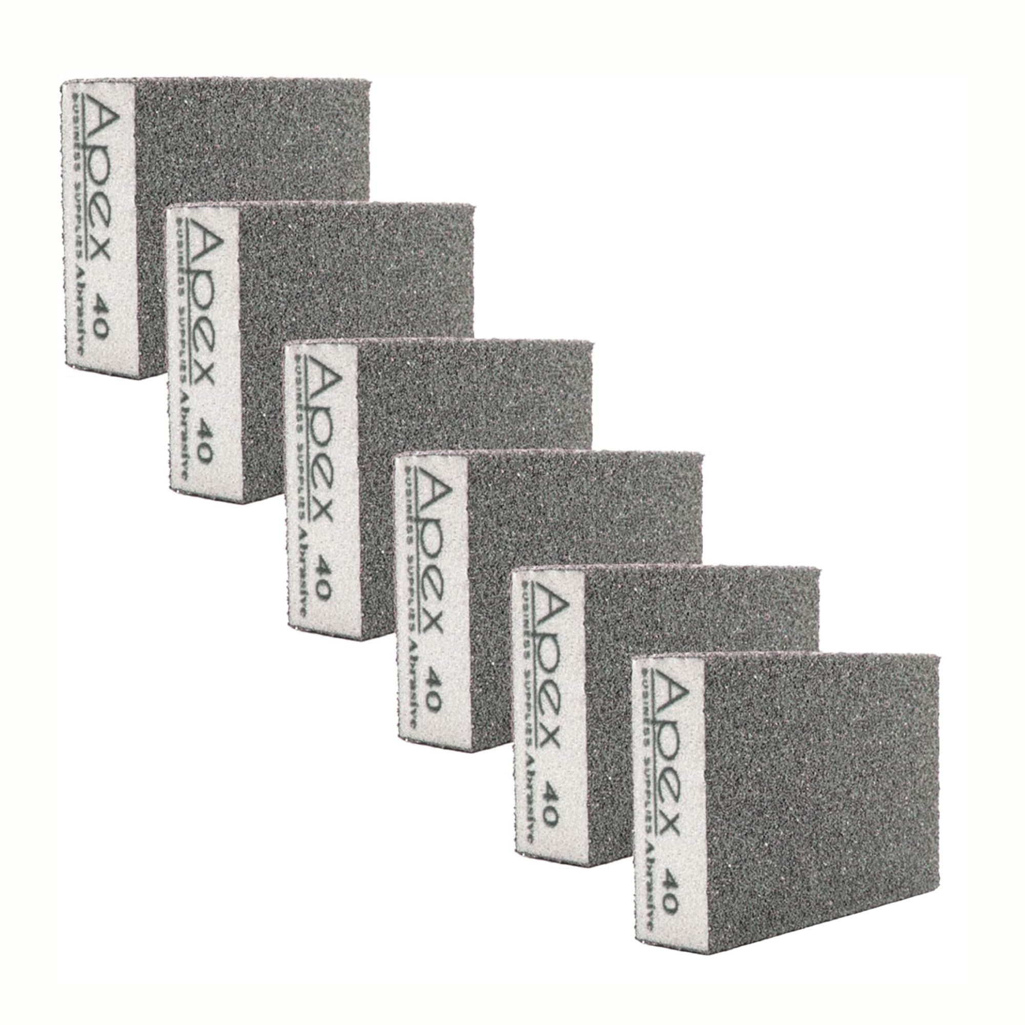 6pcs Sanding Blocks P40 Wet and Dry Sanding Sponge | Coarse Sanding Pads | Dual Use Abrasives Pads | Reusable & Rust Removal Sanding Block For Wood, Paint Walls and Metal