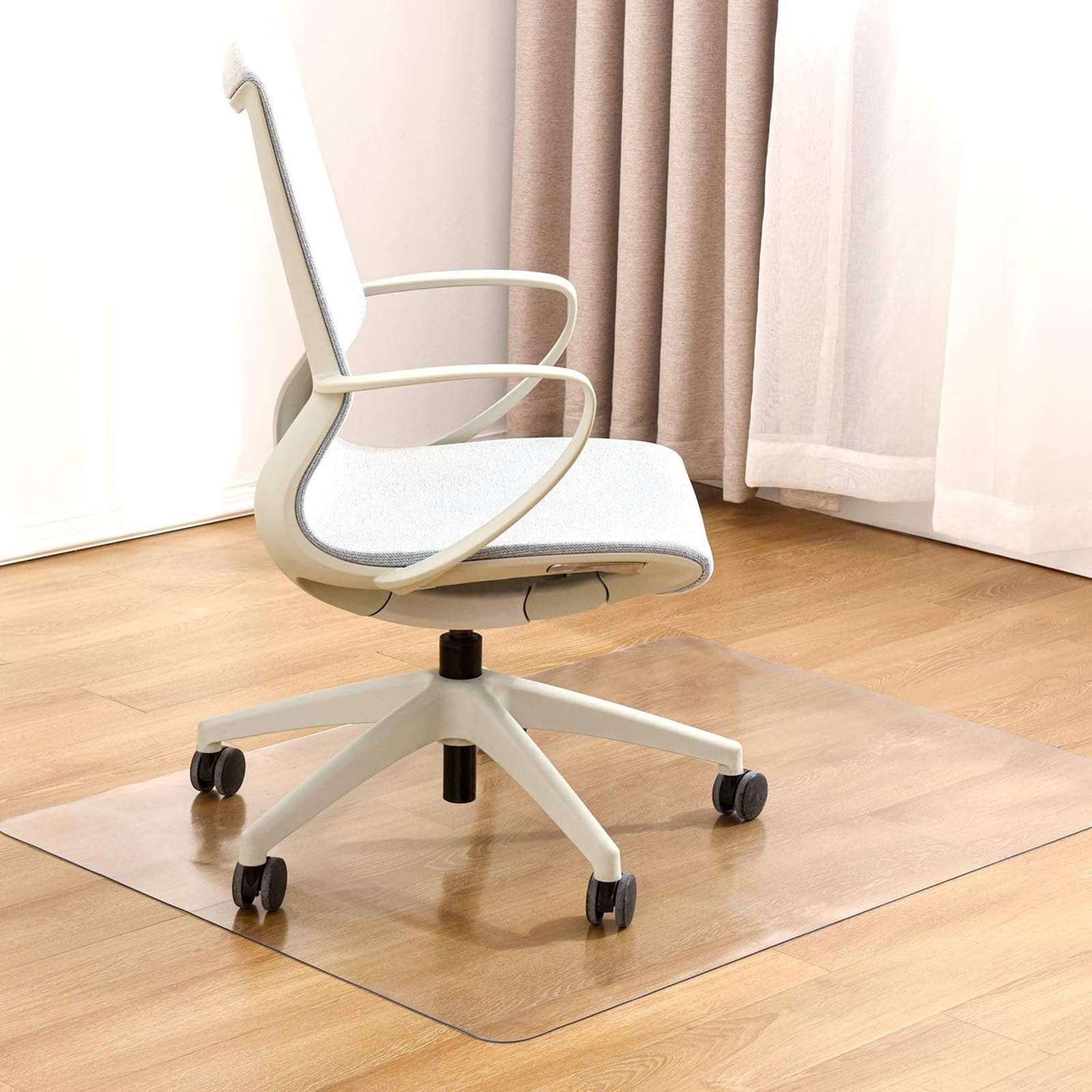 Transparente Bürostuhlmatte für harte Böden, 1 mm dick, rutschfest, PVC, leicht zu reinigen, Computer-Schreibtischunterlage (30 x 50 cm bis 80 x 100 cm)