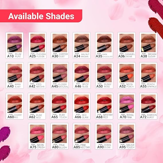 أحمر شفاه IBA Pure Lips Moisture Rich للنساء، شديد اللمعان، لمسة نهائية كريمية، غني بفيتامين E وزيت جوز الهند وزبدة الشيا، لون مكثف ومصبوغ للغاية، مكياج الشفاه - A60 أحمر كرزي، 4 جم