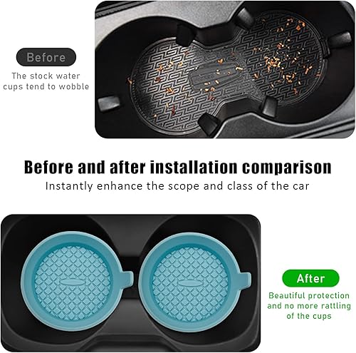 Miniatura 4 de Sylvil 2 posavasos para automóvil, 2.75 pulgadas, antideslizantes, de silicona, para automóvil, universales, empotrados, decoración interior,