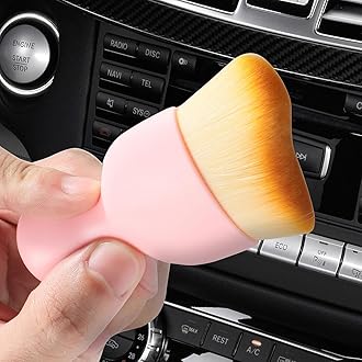 ESEWALAS Car Windshield Cleaning Tool,Soft Bristle Cleaning Brush,Auto Detail Brush Car Dash Duster Brush Interior Duster,Car Interior Cleaning Brush Dusting Brush (Pink)