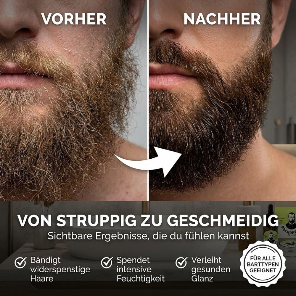 Beardpride® Bartpflege Set für Männer | Bartöl + Bartbalsam + Bartseife | Das perfekte Herren Geschenk Set für Bart und Haut | Handgefertigt aus 100% kaltgepressten Bio Ölen | Von Barbieren empfohlen