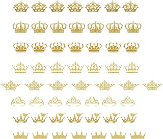 SUPERDANT 8 Style Gold Crown Theme Wall Sticker Bird on Crown Wall Decals Self Adhesive Wall Decor Art Removable PVC Decal for for Girls Room Nursery Living Room Bedroom Decor