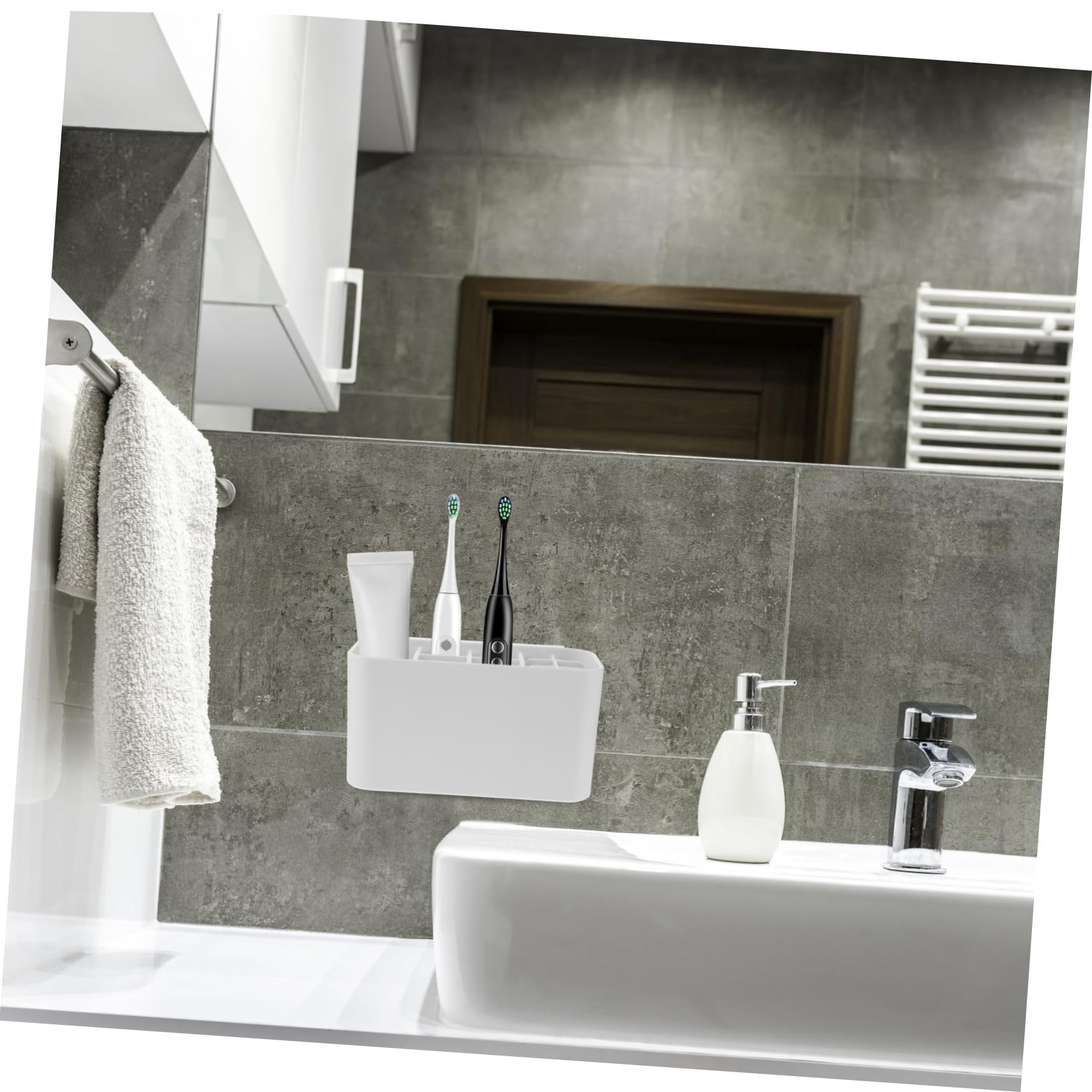 Hemobllo Porta Spazzolino Elettrico Porta Dentifricio Organizer da Parete per Bagno Portaspazzolini da Parete per Bagni Portaspazzolino