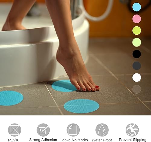 Miniatura 6 de 12 calcomanías antideslizantes para bañera, ducha, suelo, 3.94 pulgadas, cinta adhesiva antideslizante, estilo redondo, para baño, cocina, bañera,