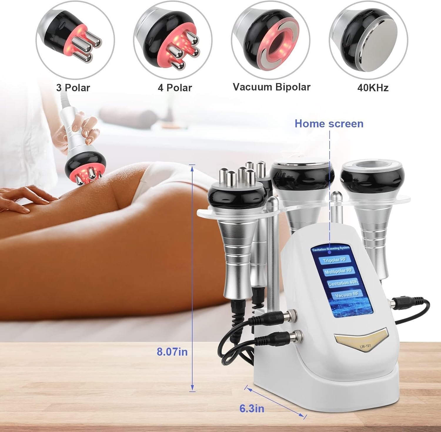 Cellulite Body Device 4 Function Handles Body Beauty Device, Professional Electric Body Massager Machine Suitable for Home and Beauty Salon Delicate Care Equipment