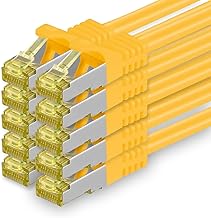 1aTTack.de Cat.7 Network Cable, Cat7 Ethernet Cable, Network / Internet / DSL / Modem / Router / Hub Patch Cable, LAN Cable, Raw Cable, 10 GB/s (SFTP PiMF), Set: Patch Cable with RJ 45 Connector, Cat.6a 0,5m