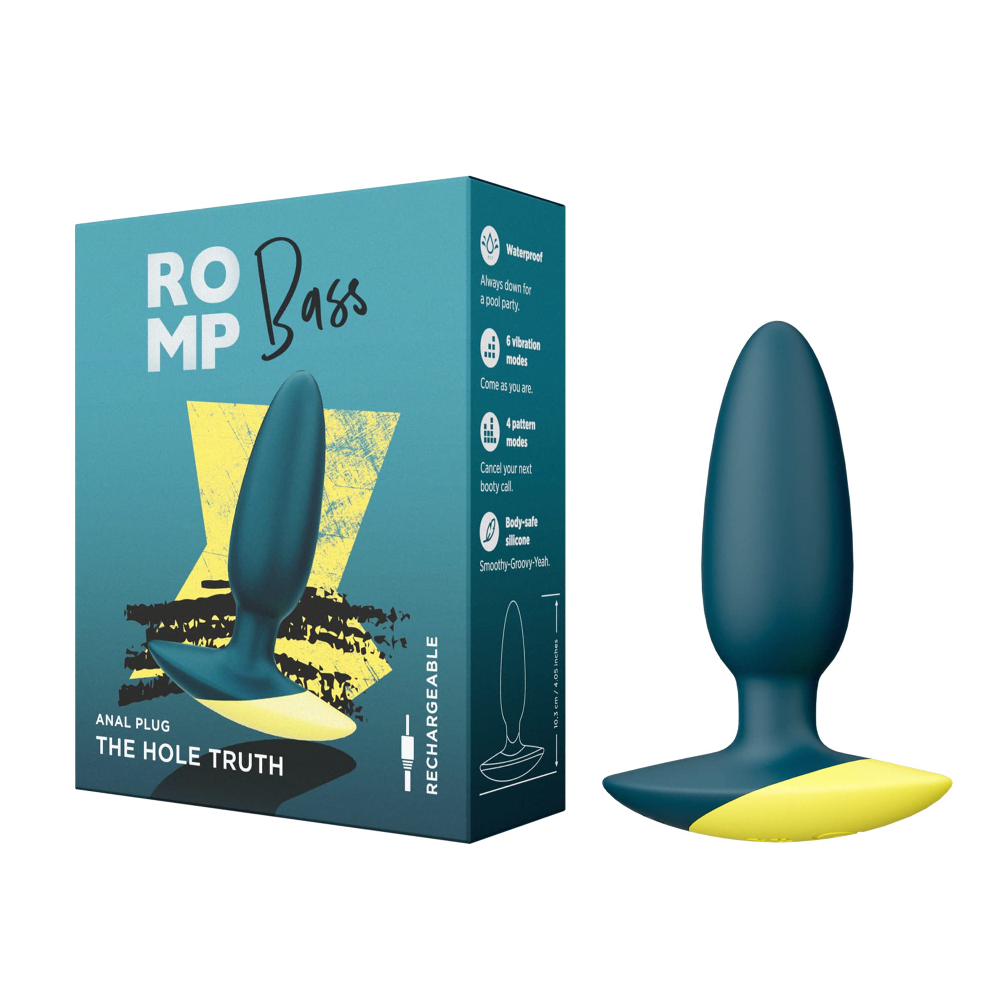 ROMP Bass Plug Anale Vibrante | Vibratore Butt in Silicone | Sex Toy per Giochi Erotici Uomo Donna Coppie | Silenzioso Impermeabile | Ricaricabile