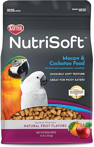 Kaytee Nutri Soft Pet - Alimento para pájaros de guacamayo y cacatúa, 3 libras