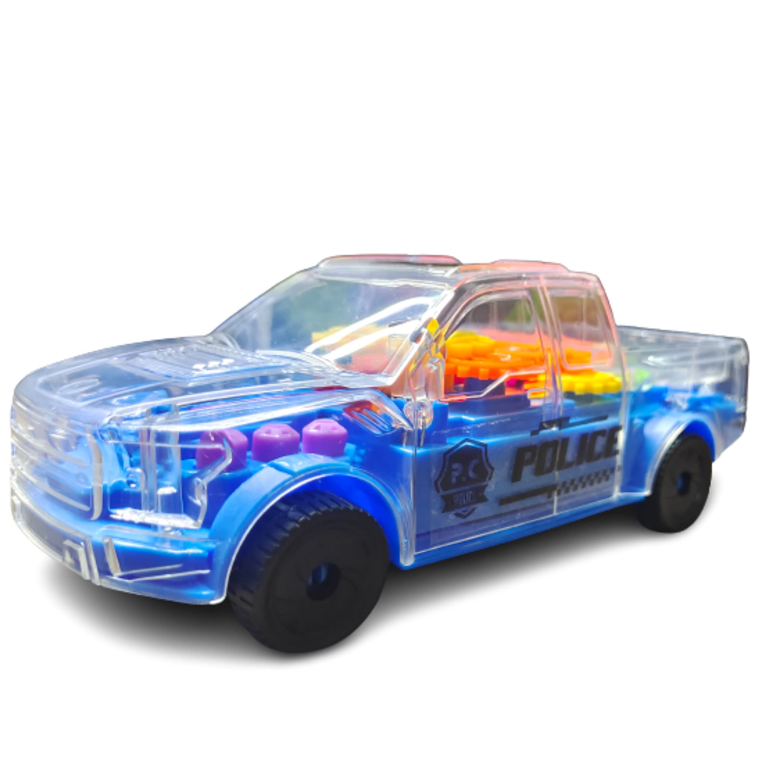 The Ng Art 360 Degree Bump & Go ABS Plastic Rotating Transparent Concept Racing Car with 3D Flashing Led Lights & Music for Kids | Multicolor