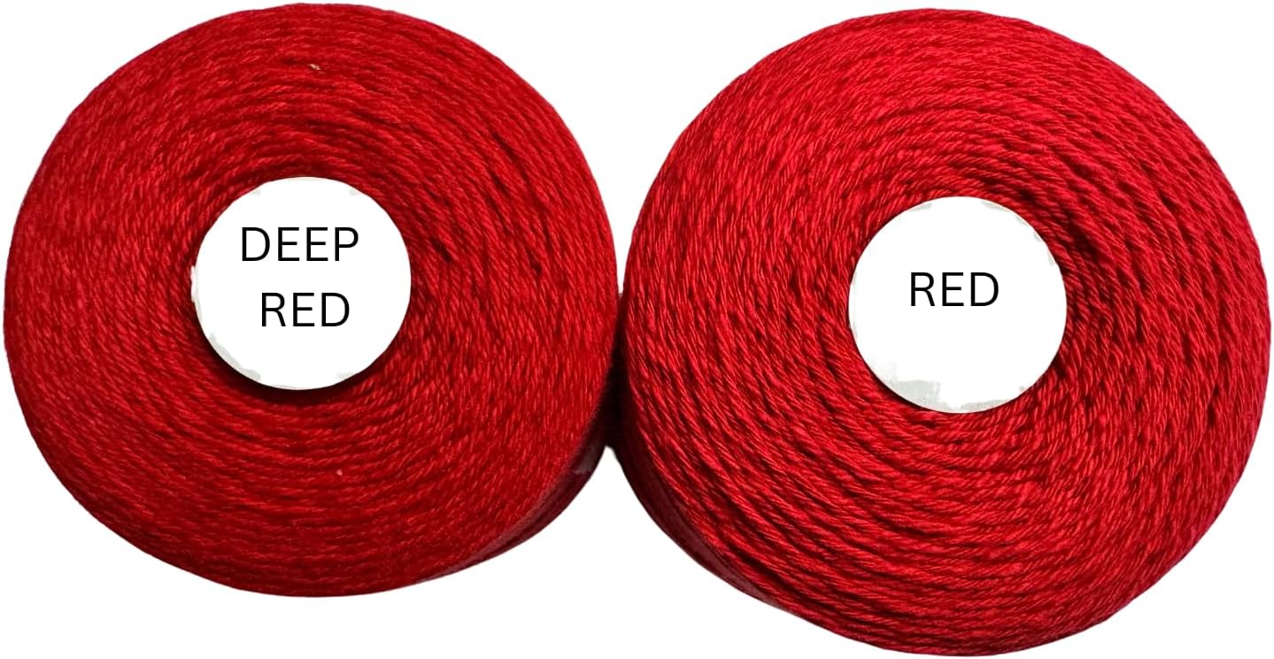 100% Unmercerized Cotton Weaving Warp Thread 8/2 | Made in America | 1680 Yards | 8 oz Total Weight | Choose Colors of Pinks/Purples/Reds/Oranges (Red Scarlet 8/2)