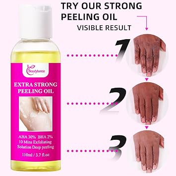 Extra Strength Peeling Oil, Targets Dead Skin And Dullness, Contains Botanical Ingredients, Hydrates And Moisturizes, Anti-Wrinkle And Skin-Smoothing Exfoliating Oil For Full Body Use.