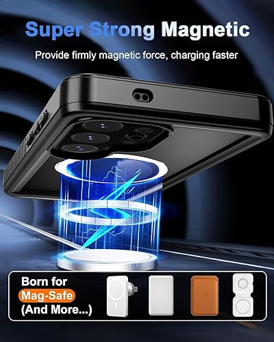 Vista 49 de Oterkin Funda impermeable para Samsung Galaxy S21 con protector de pantalla integrado, a prueba de polvo, a prueba de golpes, 360, carcasa Negro