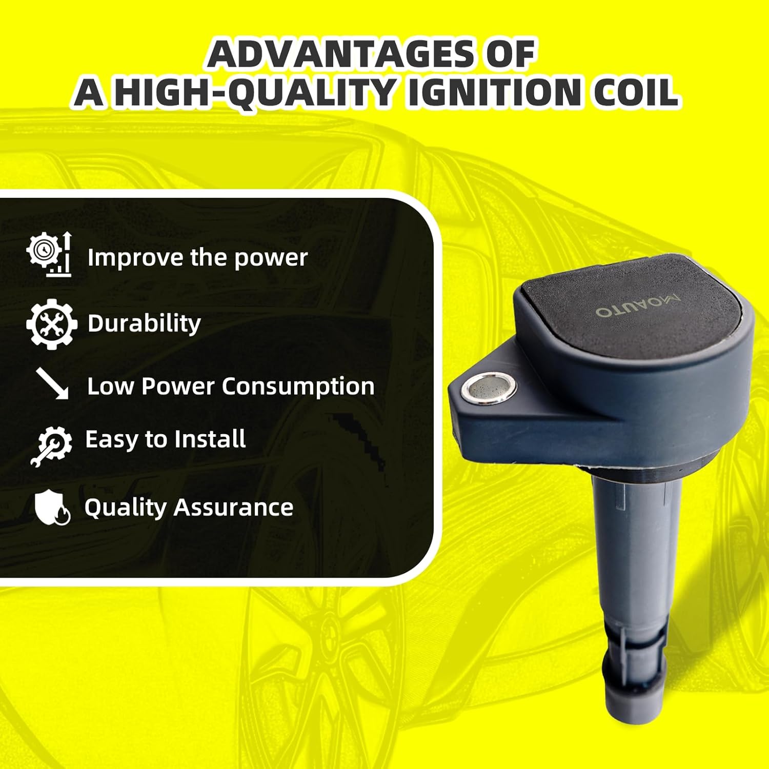 Set of 4 Ignition Coils Pack UF400 30520-PGK-A02 & 4 PCS Iridium Spark Plugs Compatible with 2001-2005 Civic Acura EL - L4 1.7L