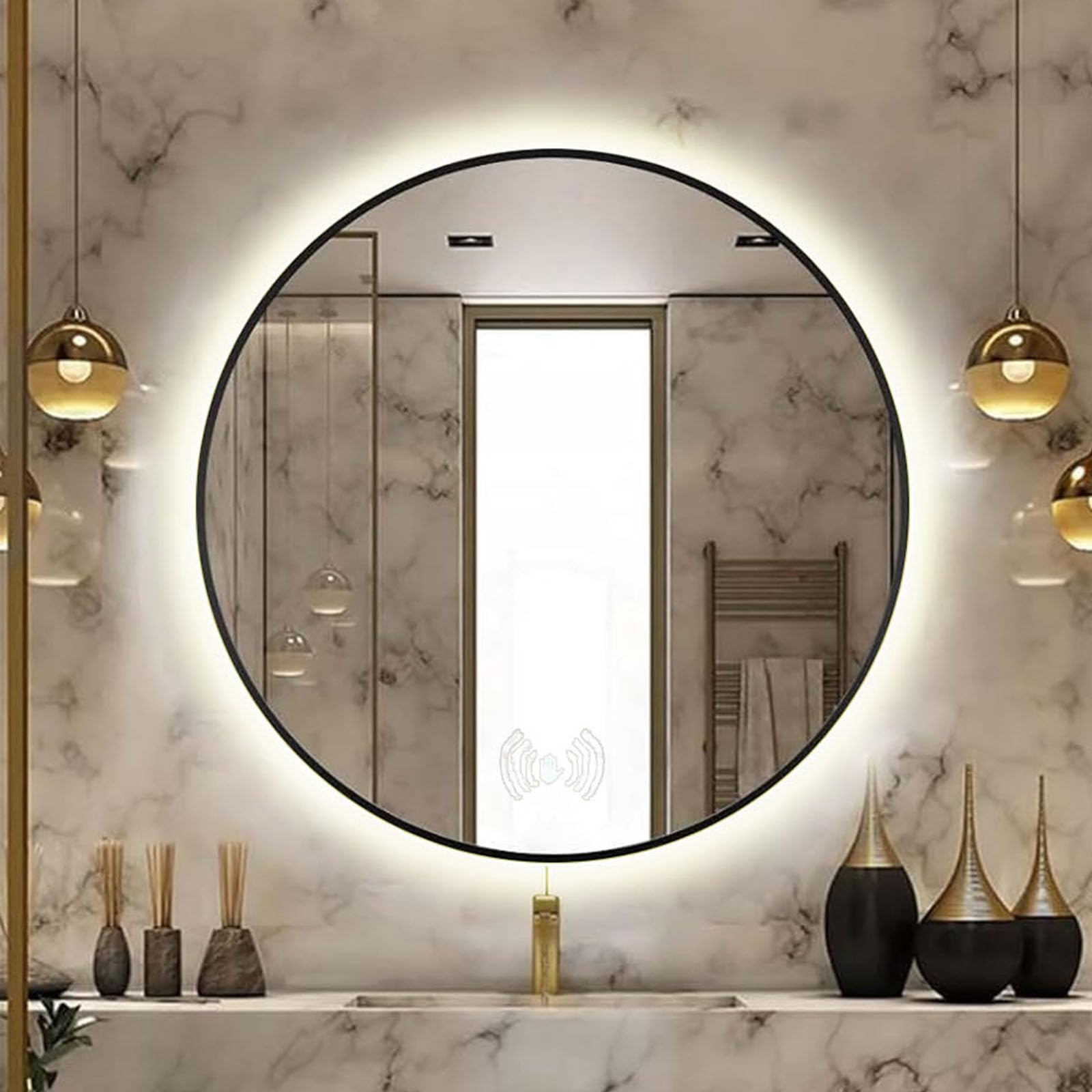 Miroir de salle de bain rond à LED pour illuminer vos routines beauté matinales