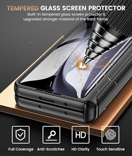 Miniatura 6 de Caka Funda para Galaxy Z Fold 5, Samsung Z Fold 5 - Protector de pantalla integrado y cubierta de cámara deslizante y soporte magnético, funda