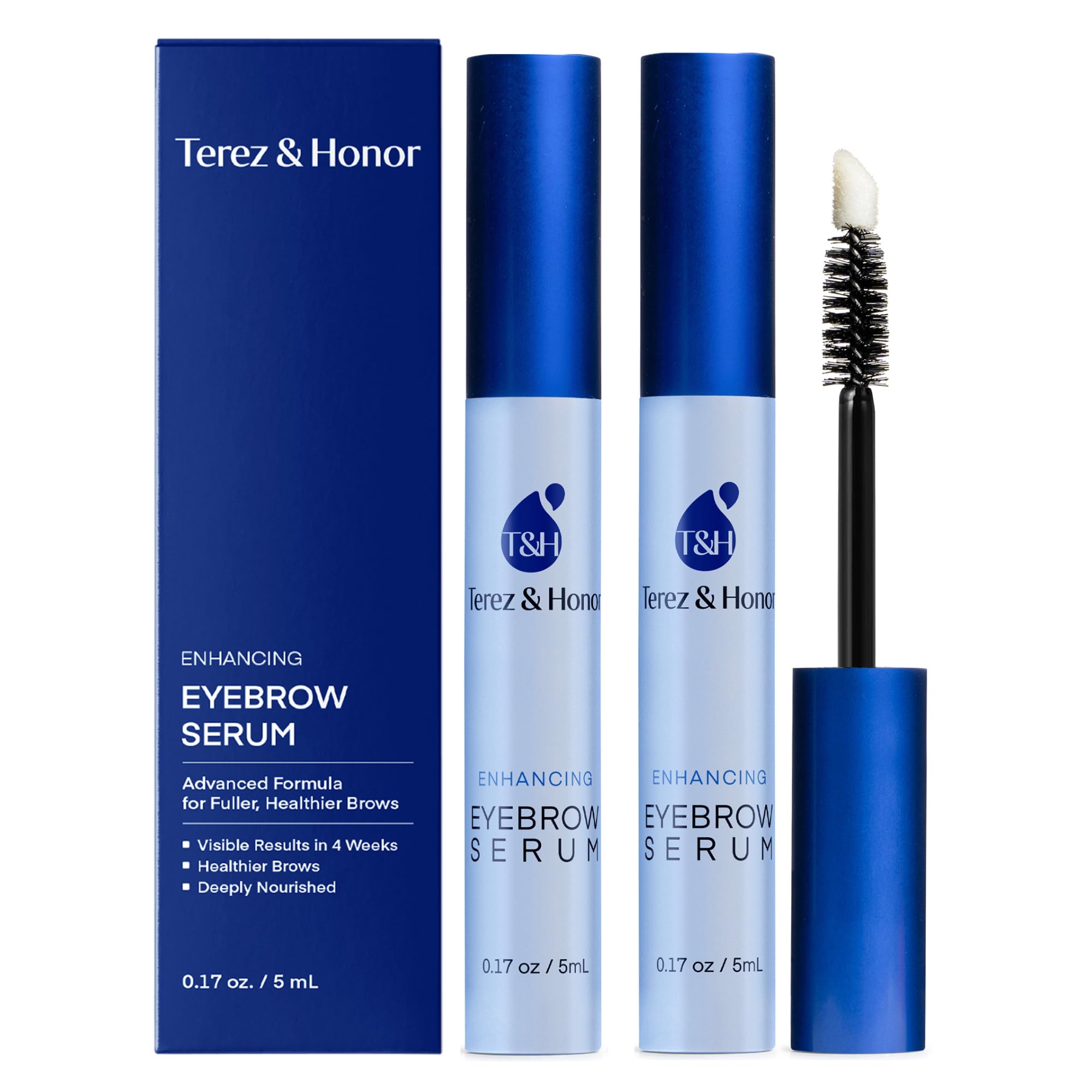 Terez & Honor Eyebrow Growth Serum – Natural Brow Enhancer for Thicker, Fuller, Longer-Looking Brows – Eyebrow Serum for Women with Precision Applicator