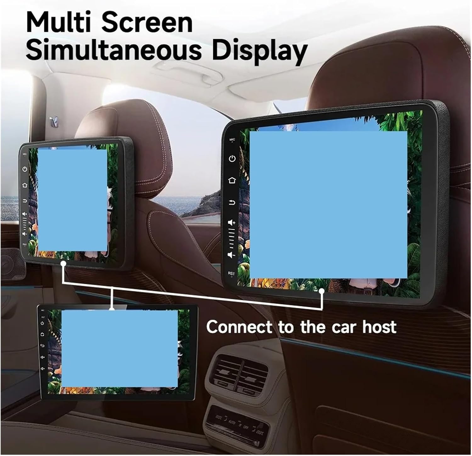 Headrest Monitor Display IPS 2G+32G Touch Screen for Car Rear Seat Player Auto Online Download Video Music (2g)