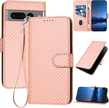Compatible Google Pixel 7 Pro Case, Notebook Type, Carbon Fiber Style, Google Pixel 7 Pro Cover, Stylish and Simple, Pixel 7 Pro Case, Pixel 7 Pro Case Overflow, Lightweight, Thin, Pixel 7