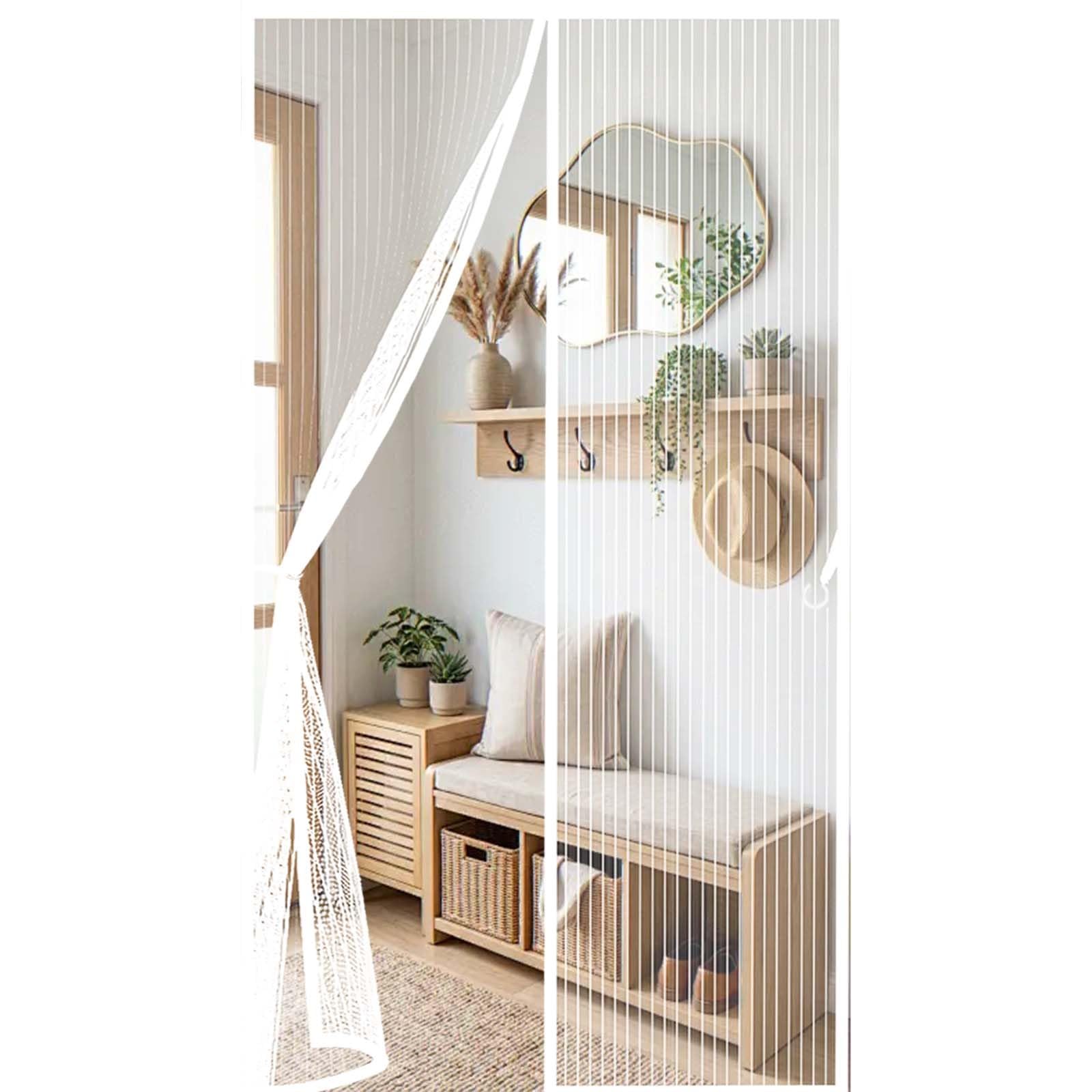 Heavy Duty Bug Mesh Curtain 103 x 255 cm Durable, Keeps Bugs Out, Kid and Pet Friendly Heavy Duty Self-Sealing Fly Mesh Hundreds of Sizes, Lets Fresh Air in, White