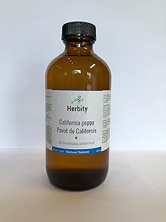California Poppy Herbal Tincture Liquid Extract, Hand Crafted Natural Medicine Remedies Herb Formula Drops, Non-GMO, Vegan, Gluten Free, No Fillers (Eschscholzia californica) (250 ml (Pack of 1))