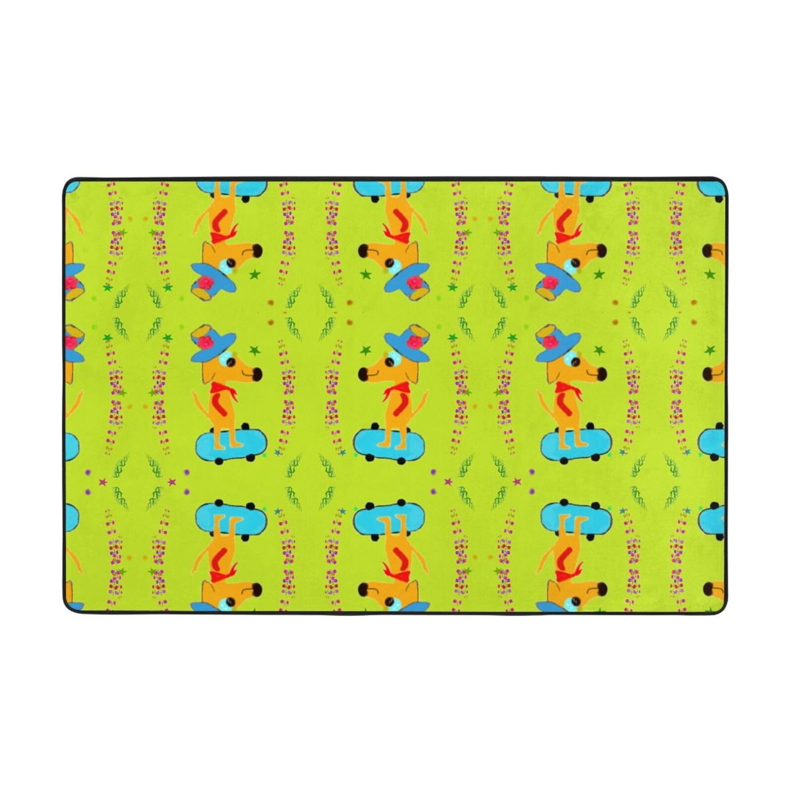 Tapis de sol flanelle pour chambre enfant chien sport HYTTER