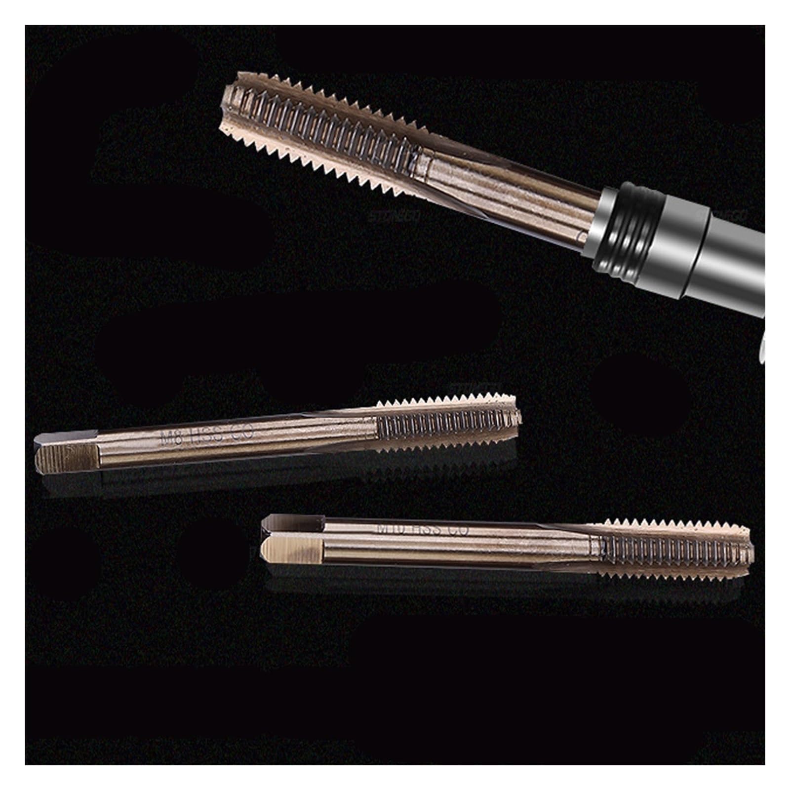 Maschio a spirale for macchina HSS Co M35-E, maschio metrico, filettatura destra, maschio a spina, trapano M3/M4/M5/M6/M8/M10/M12(7PCS)